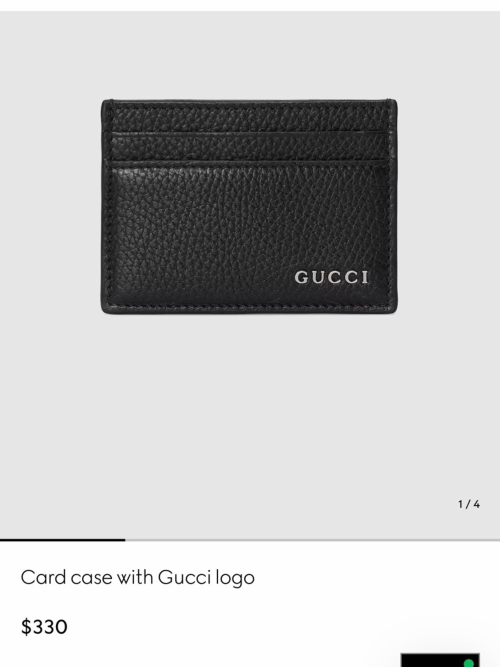 Gucci Black Leather Card Holder with Silver Logo - Picture 6 of 6